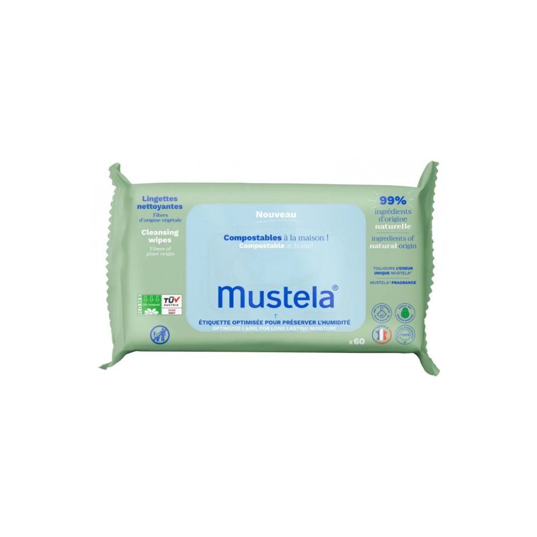 image Mustela lingettes nettoyantes compostables x60